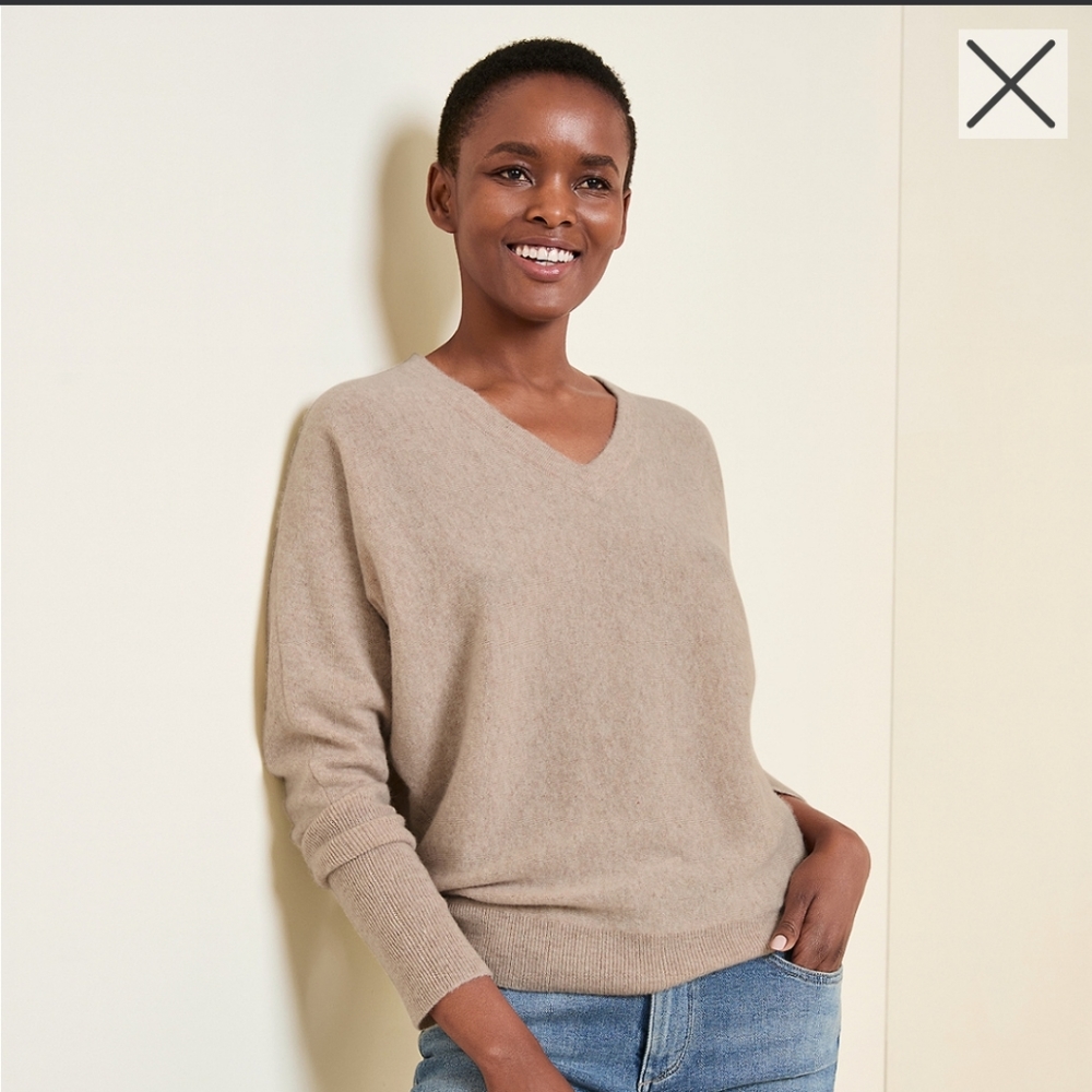 Garnet Hill cashmere relaxed fit pullover sweater- XL
